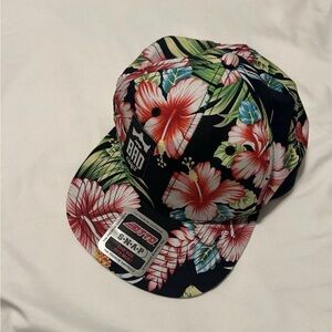 BAD Craft Hawaiian Baseball Hat Black Floral SnapBack Flat bill Style Otto NEW